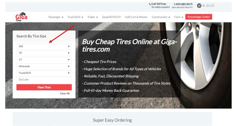 Entering Your Tire Size - Getting best value on cheap tires