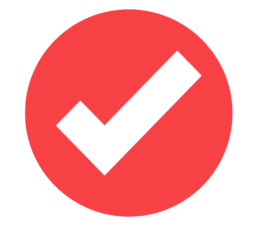 red checkmark