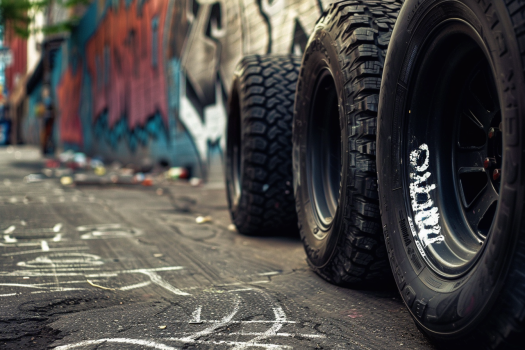 White Lettering on Tires