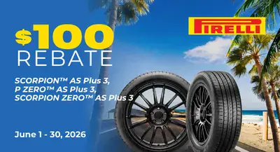 Pirelli $100 Summer Rebate 2026 