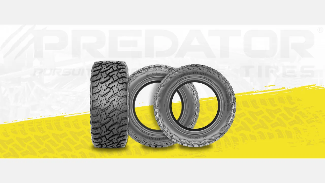 Predator New Mutant X-RT tires on the Predator Tires brand banner